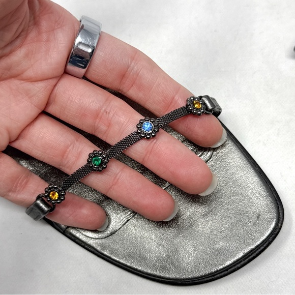 Giuseppe Zanotti Vicini Vintage 90s Y2K Mesh Chain Minimalist Kitten Sandal Heel - Picture 4 of 15